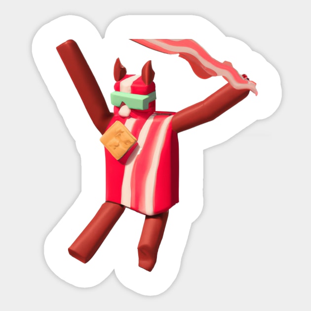 Dabbing Roblox Bacon Sticker by valsevent